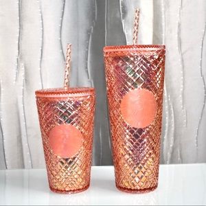 Starbucks 2021 Holiday Jeweled (2) Tumblers: GOLD